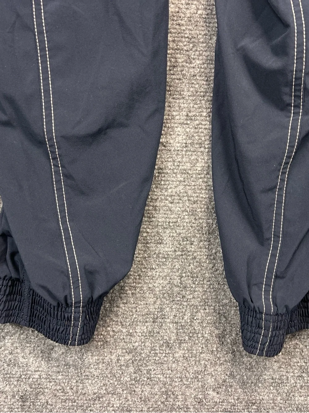 Athleta Navy Cargo Jogger Track Pants with Contrast Stitching